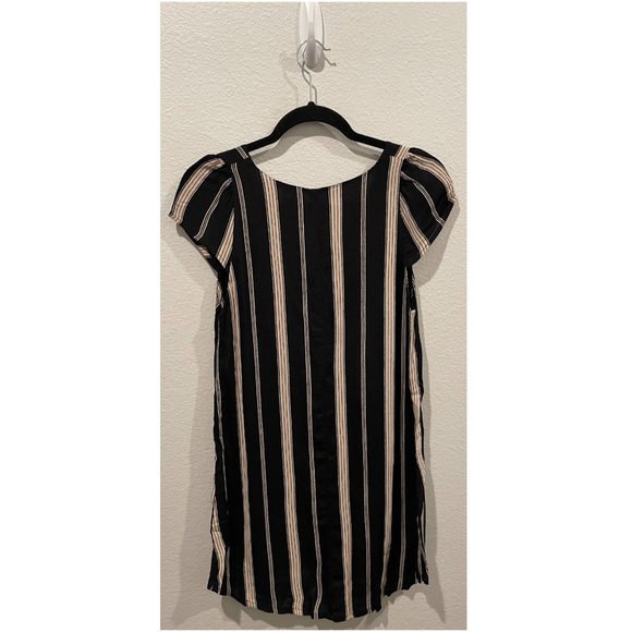 REFORMATION Elton Striped Black Cream Mini Dress - Picture 5 of 5